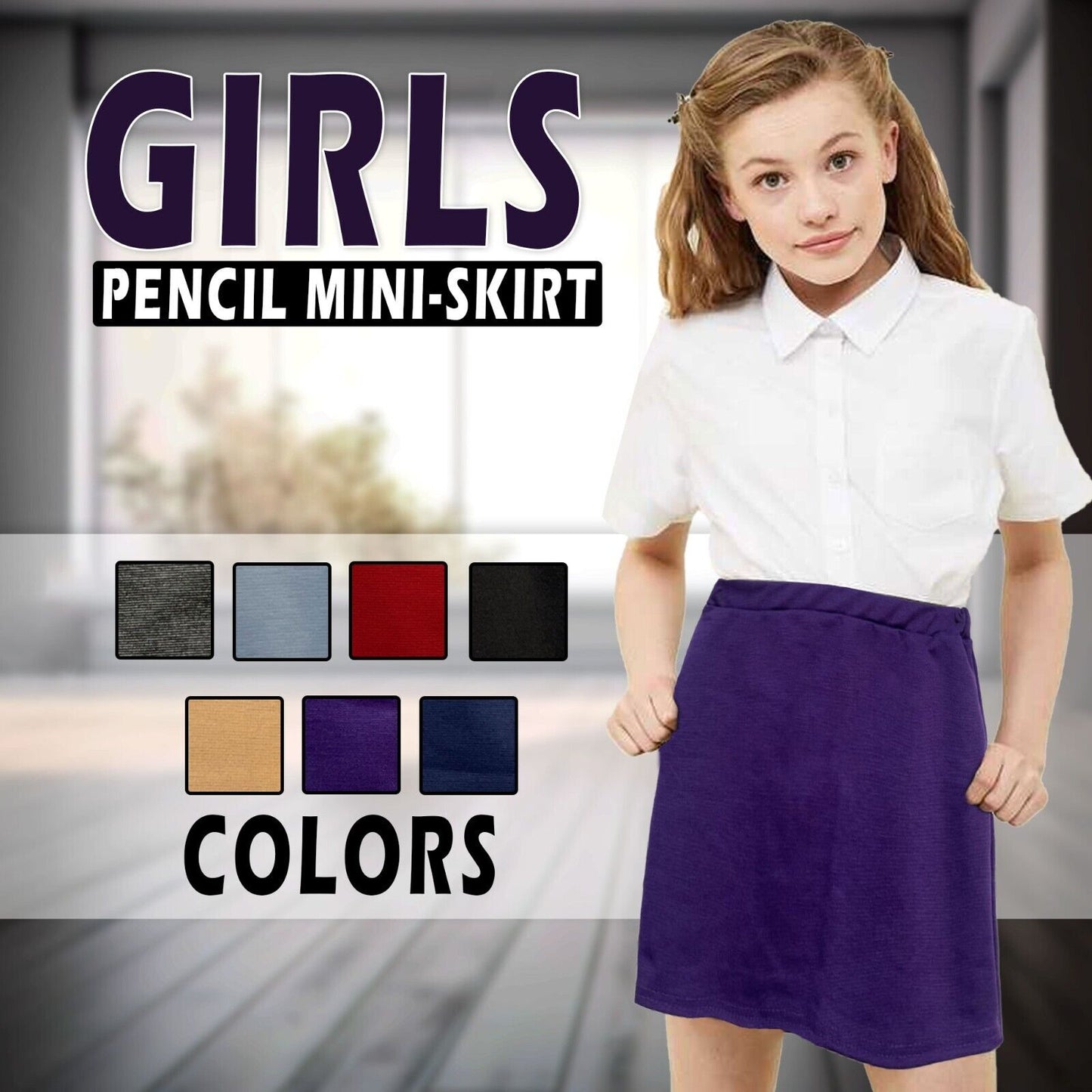 Girls Casual Stretchy Pencil Mini Skirt