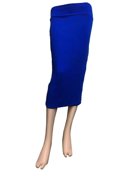 Women's High Waisted Plain Pencil Midi Skirt