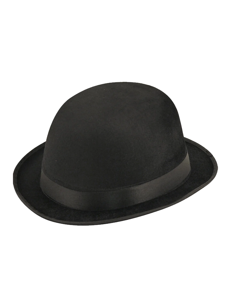 Black Velour Bowler Hat Victorian Head wear