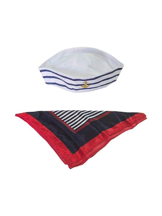 Sailor Hat with Scarf – Nautical Costume Accessory Set - thefancydress.co.uk