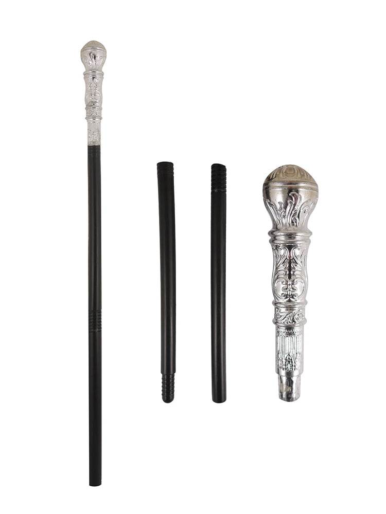 Stick Pimp With Silver Top 3 Pcs Set - thefancydress.co.uk