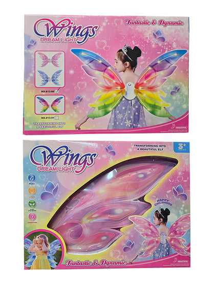 Moving Butterfly Fairy Wings With Music & Light Pink