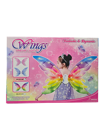 Moving Butterfly Fairy Wings With Music & Light Pink