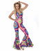 Women's Tie Dye Costume 70's Disco Party Jumpsuit