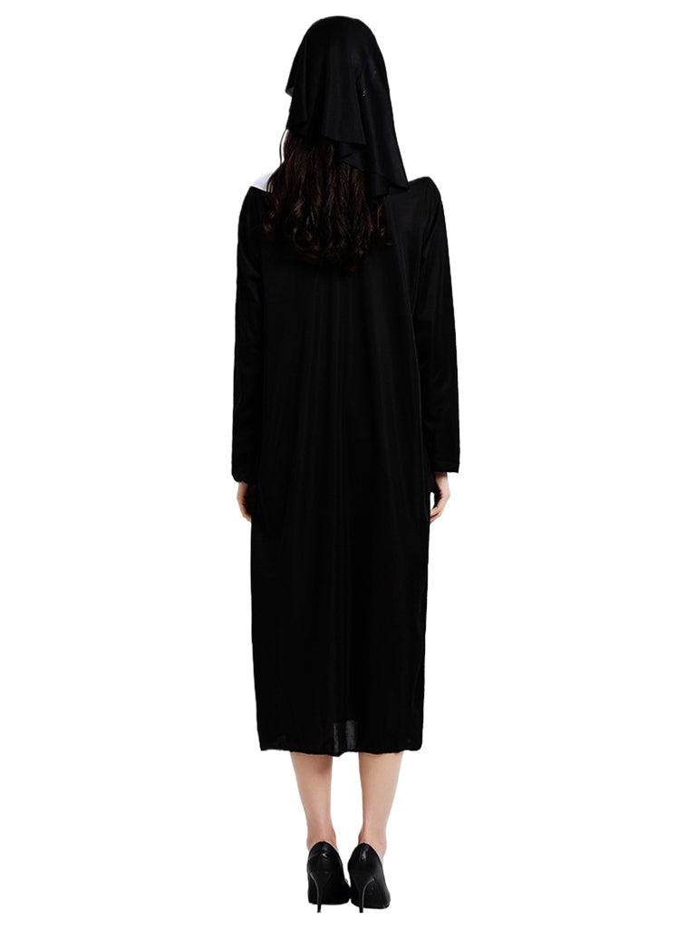 Womens Nun Costume Dress With Headpiece