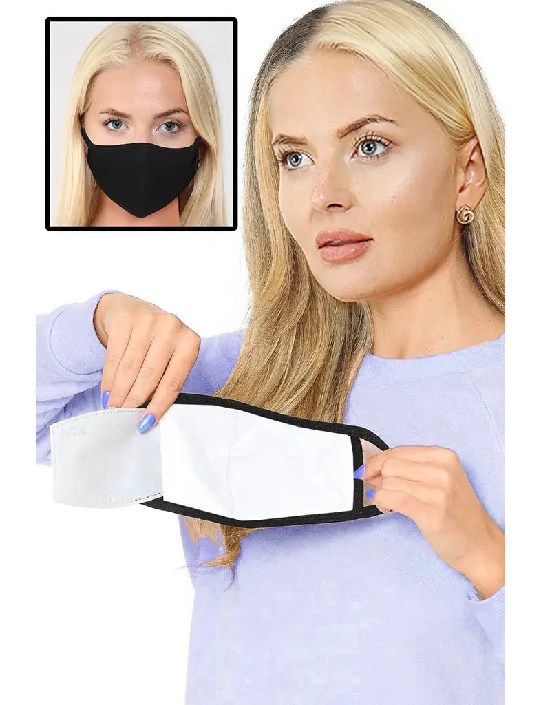 Unisex Cotton Face Covering With Filter Pocket