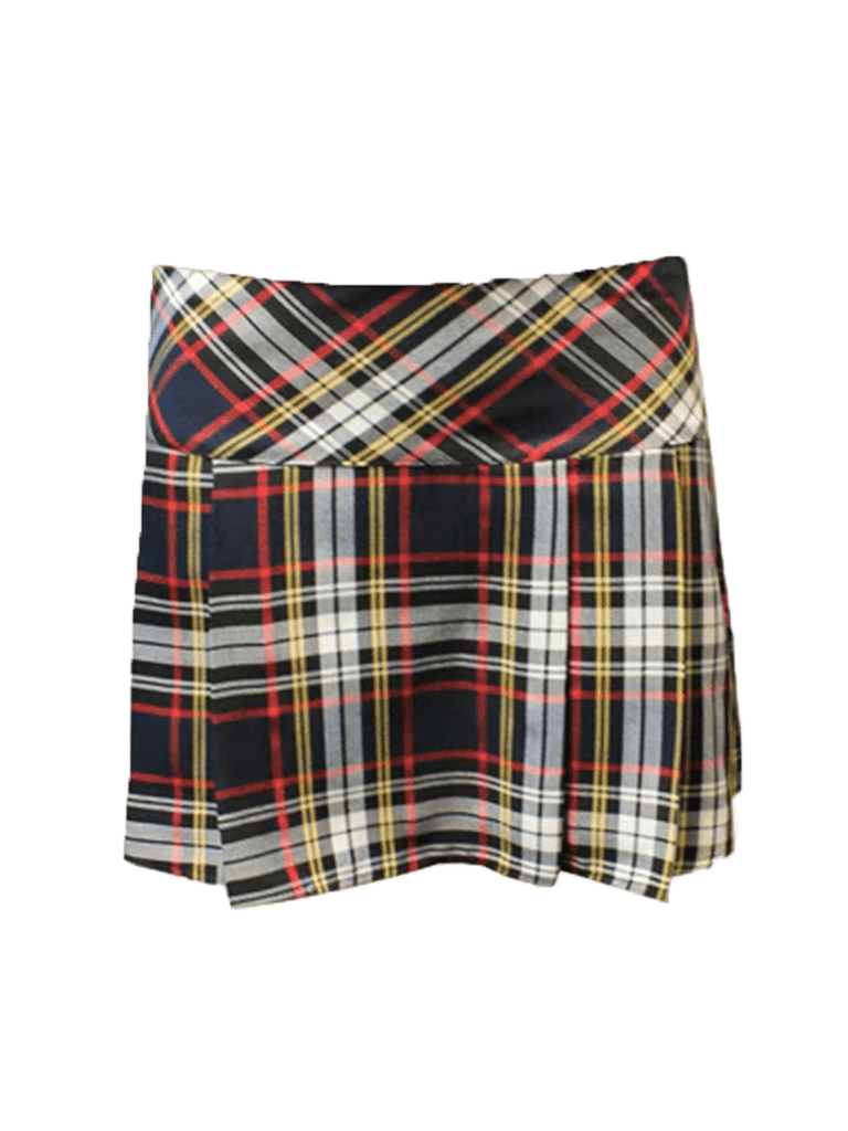 Adult Box Pleated Tartan Skirt (14 Inches) - thefancydress.co.uk