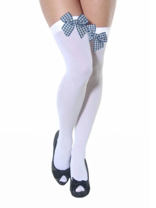 Women's Overknee Stockings With Bow blue bow
