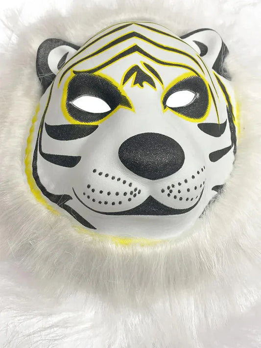 Animal Tiger Face Wear Mask white tiger
