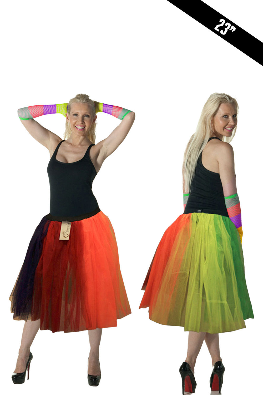 Adult 3 Layer Rainbow TuTu Skirt (Approximately 23 Inches Long)