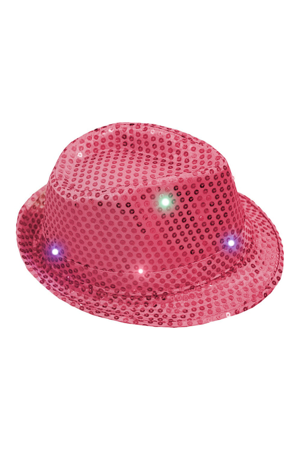 Adult LED Light Up Sequin Trilby Hat With 9 lights