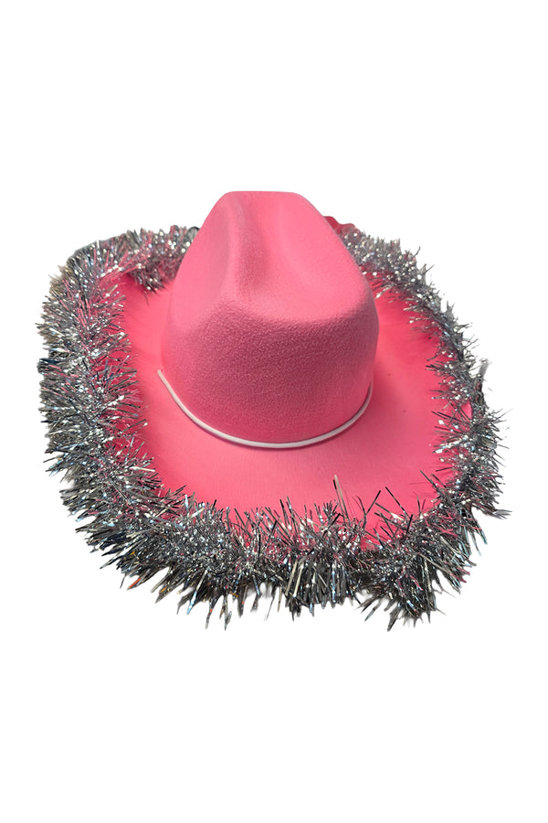 Women's Kiss Me Quick Fluffy Western Felt Wide Brim Cowboy Hat