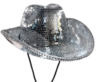 Wickedfun Unisex Mirror Disco Ball Cowboy Festival Hat
