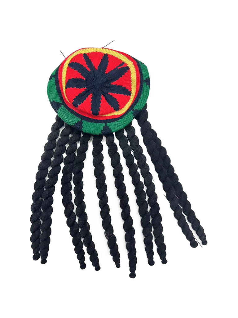 Wickedfun Unisex Rasta Jamaican Hat With Dreadlocks