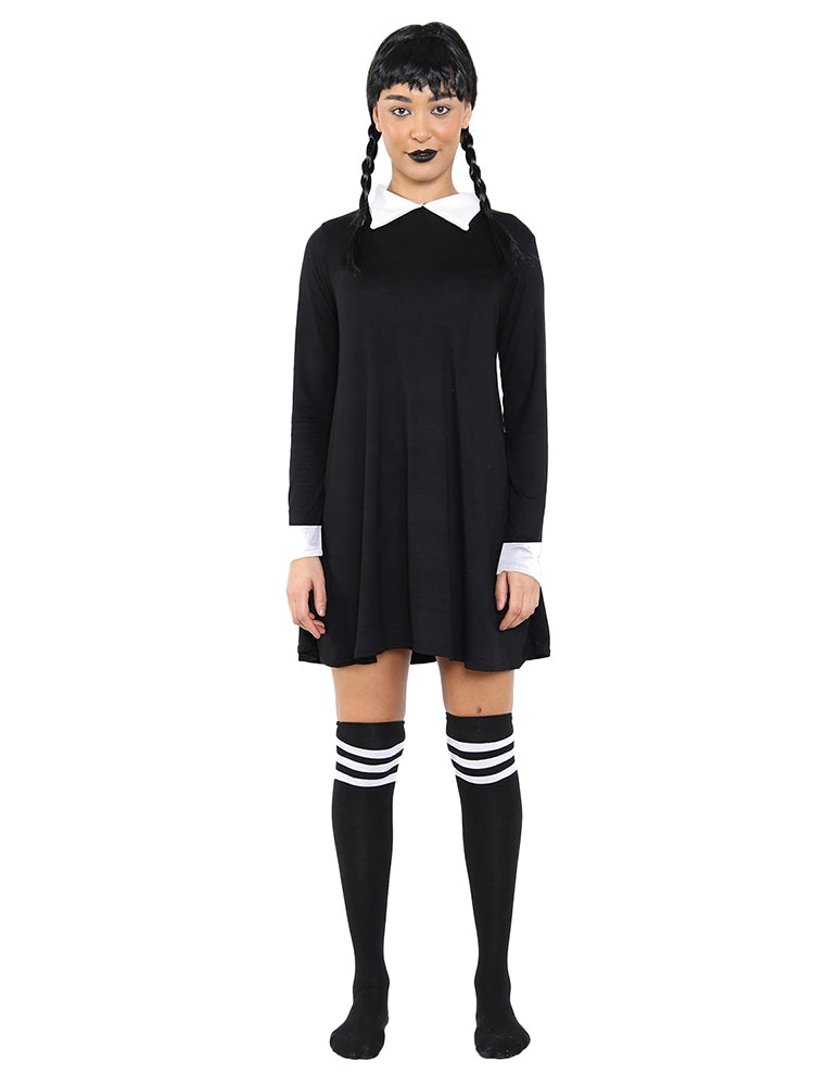 Halloween Wednesday Gothic School Girl Costume Set
