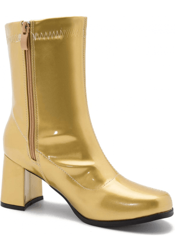 Girls Go Go Boots Mid Calf Block Heel Zipper Boot - thefancydress.co.uk