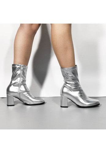 Women's Go Go Boots Mid Calf Block Heel Zipper Boots - thefancydress.co.uk