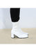 Women's Go Go Boots Mid Calf Block Heel Zipper Boot white