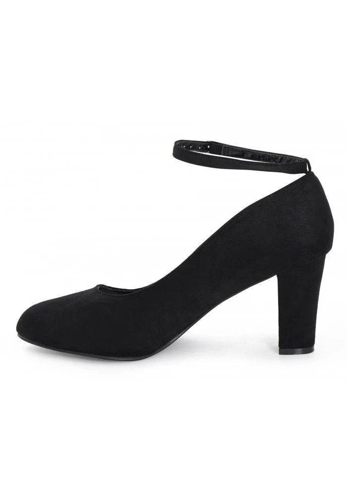 Girls Ankle Strap Mid Block Heel Shoes