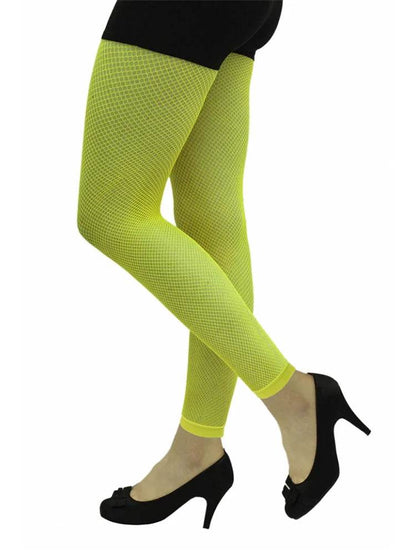 Adult Neon Fishnet Footless Tights - thefancydress.co.uk